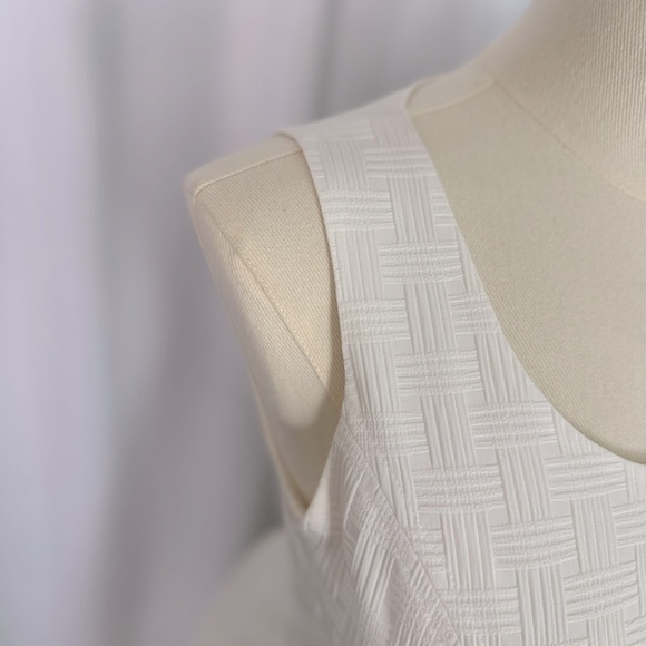 Nine West Textured Fit and Flare Ivory Women's Dress (656) - Picture 6 of 16